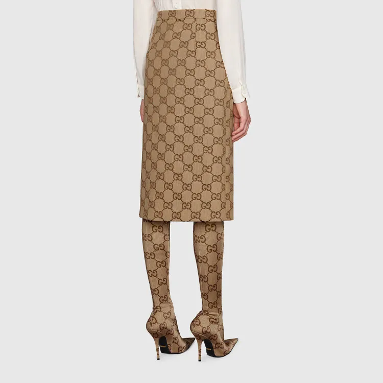 GUCCI X Balenciaga The Hacker Project Maxi Gg Skirt Beige/Ebony-3