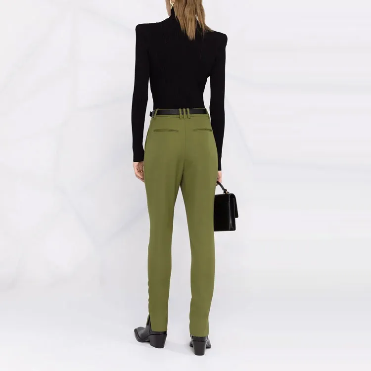 BALMAIN Casual Pants Women's Green-2
