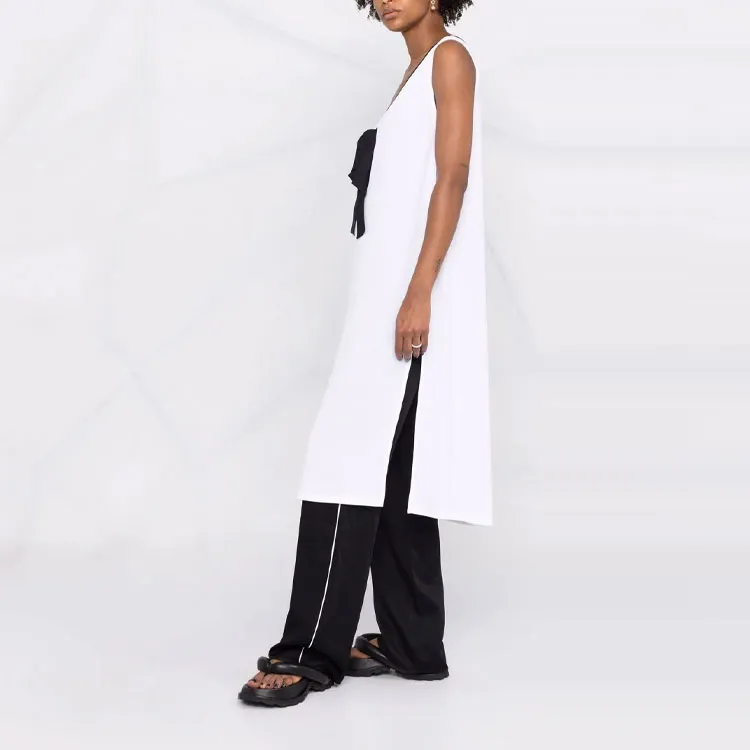 Fabiana Filippi Bow Detailed V Neck Sleeveless Long Top-3