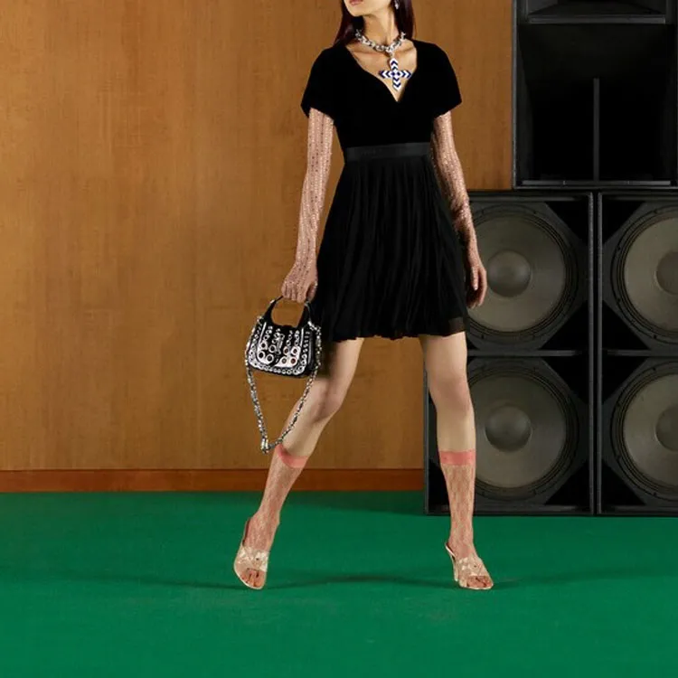 GUCCI Logo Pleated Minidress-1