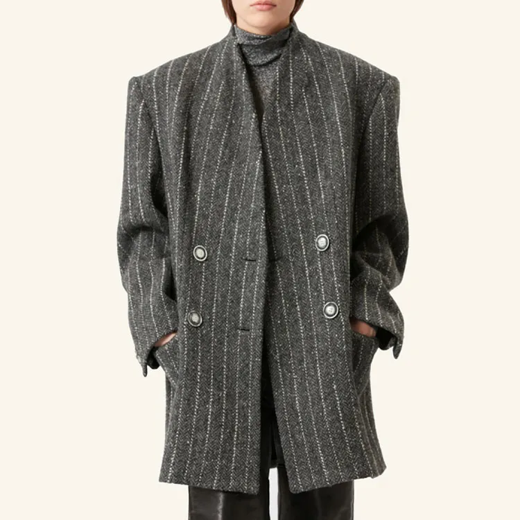 ISABEL MARANT Cropped Coats Women's Gray-3