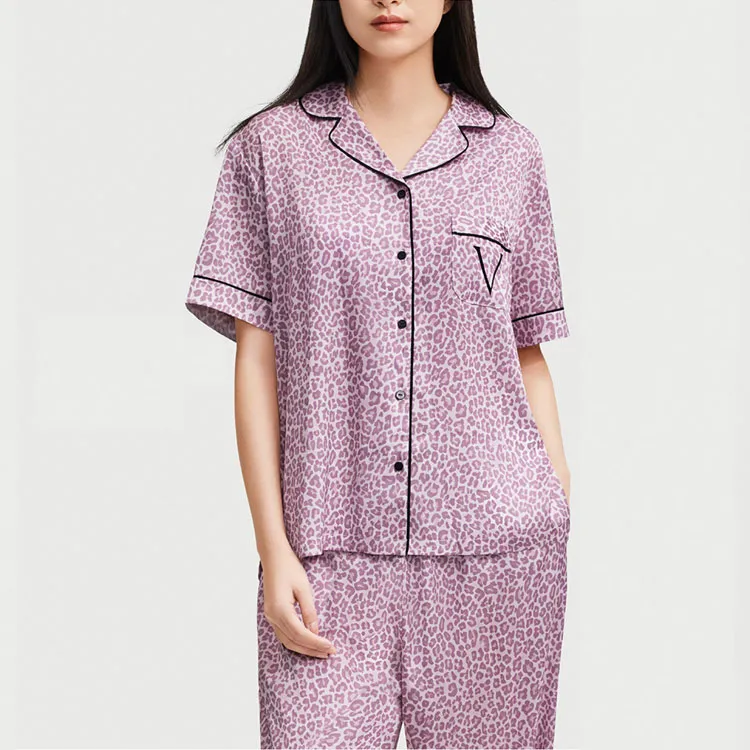Victoria's Secret Pajama Set Women's Pink Leopard Print-1