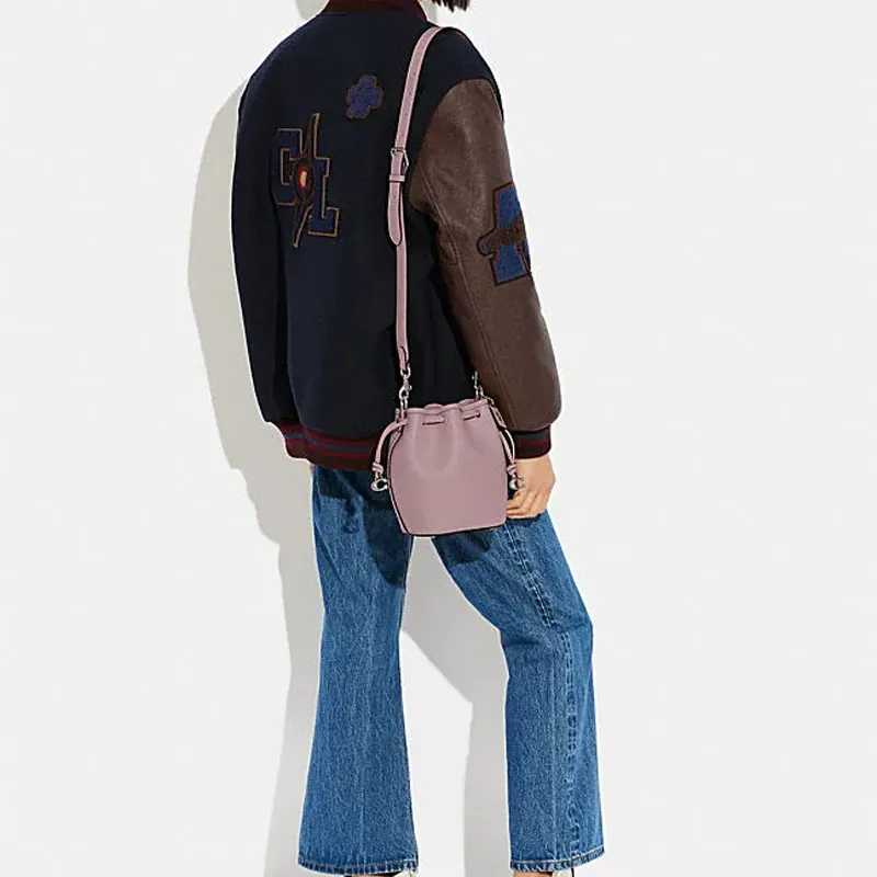 COACH Camila Cow Leather Bucket Bag, Shoulder Bag, Crossbody Bag Trumpets Women's Purple-3
