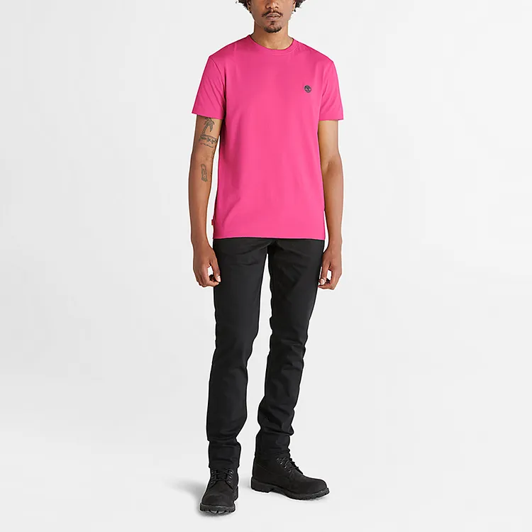 Timberland T-Shirts Men Rose Red-1
