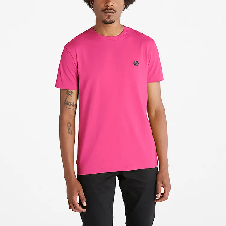 Timberland T-Shirts Men Rose Red-2