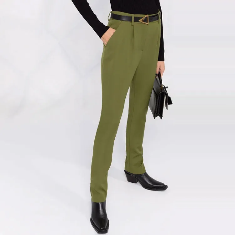 BALMAIN Casual Pants Women's Green-4