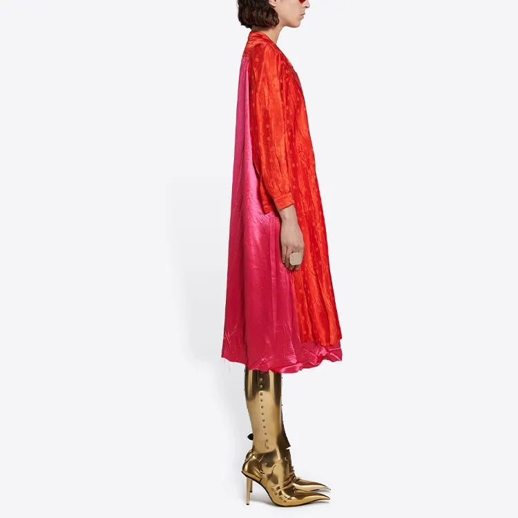 Balenciaga Long-Sleeved Dresses Women's Rose Red-4
