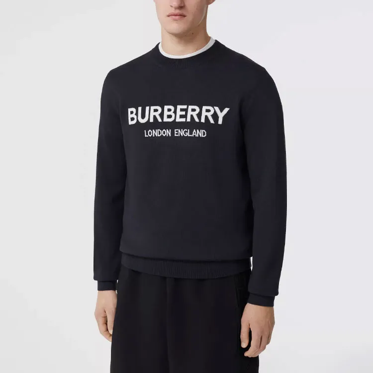 Burberry Logo Intarsia Wool Blend Sweater-2