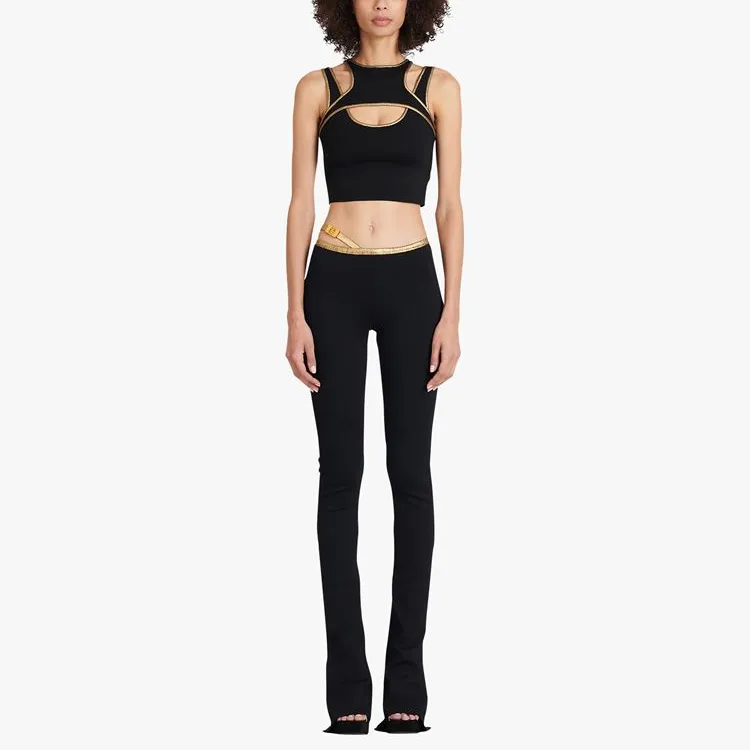 BALMAIN Contrast trim Knitted Crop Top-1