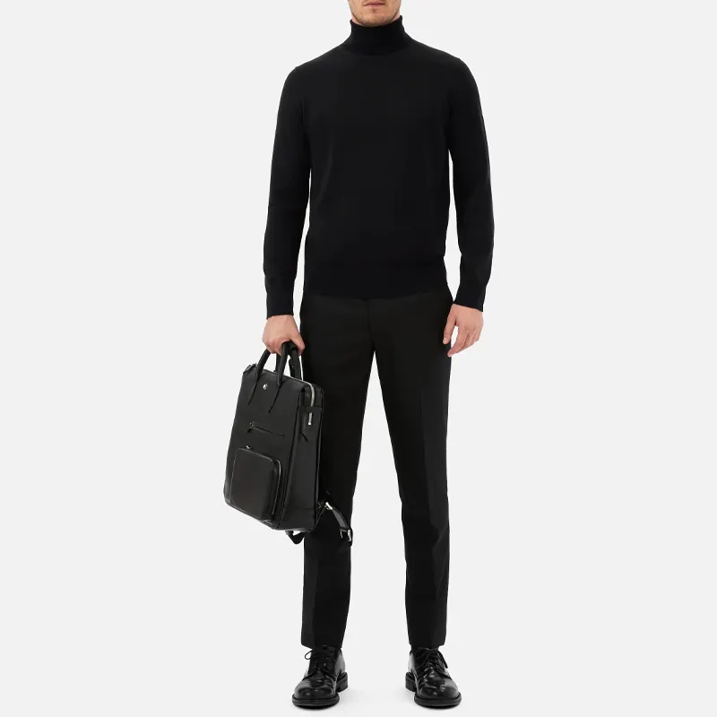 MONTBLANC Cow Leather Briefcase, Backpack, Handbag Men's Black-5