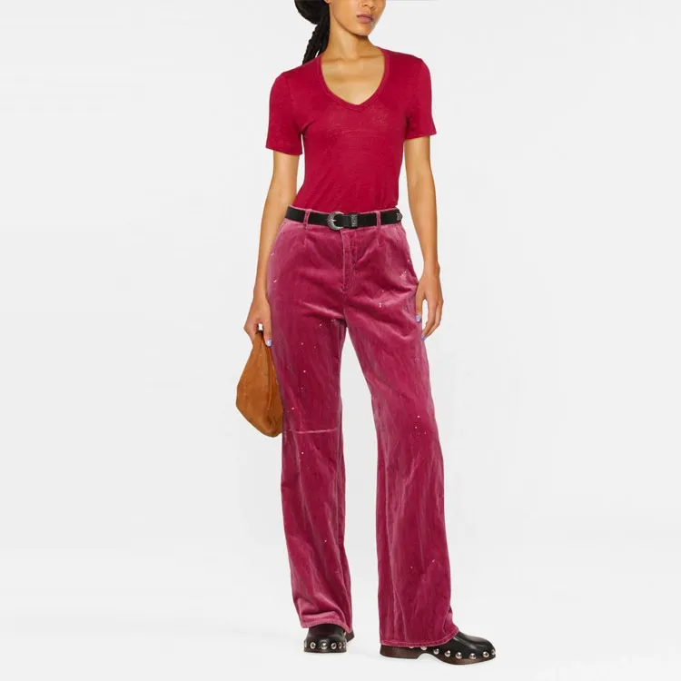 DSQUARED 2 Embroidered logo Velvet Trousers-1