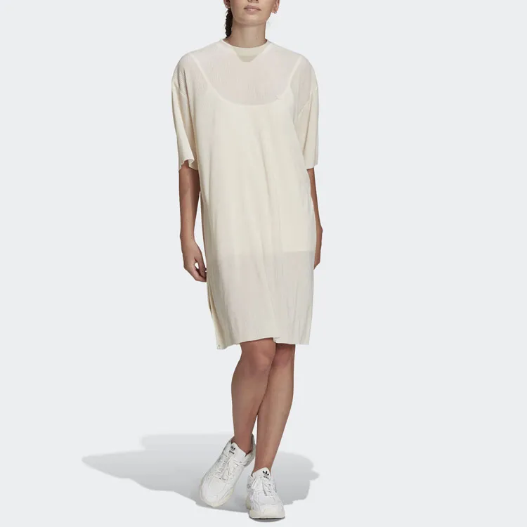 Adidas Originals ADICOLOR Short Sleeved Dresses Women's Beige-1