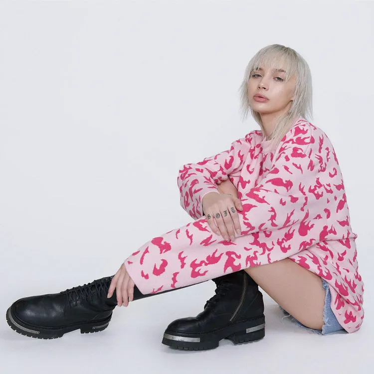 LVXWA Sweaters Unisex Pink-4
