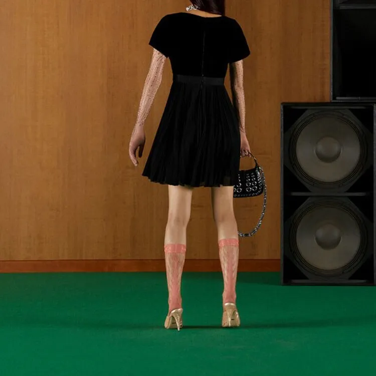 GUCCI Logo Pleated Minidress-2