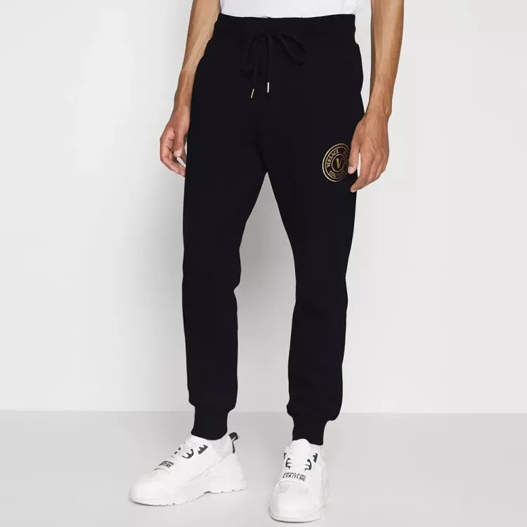VERSACE JEANS COUTURE Logo embroidered Cotton Track Trousers-4