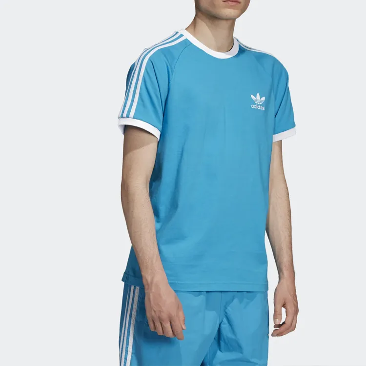Adidas Originals 3 Stripes T Shirt Men's Blue-5