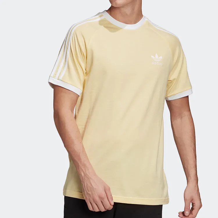 Adidas Originals Shamrock Retro Stripes T Shirt Men's Yellow-3