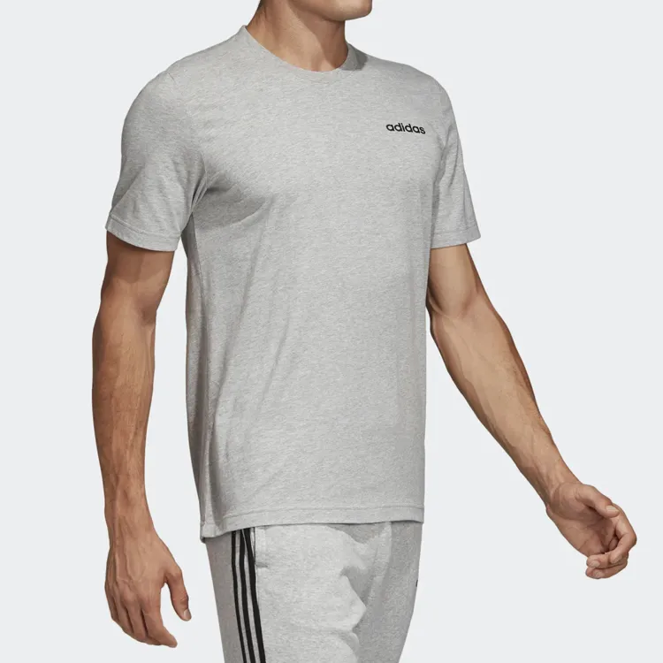 Adidas T Shirts Men Medium Heather Gray/Black-5