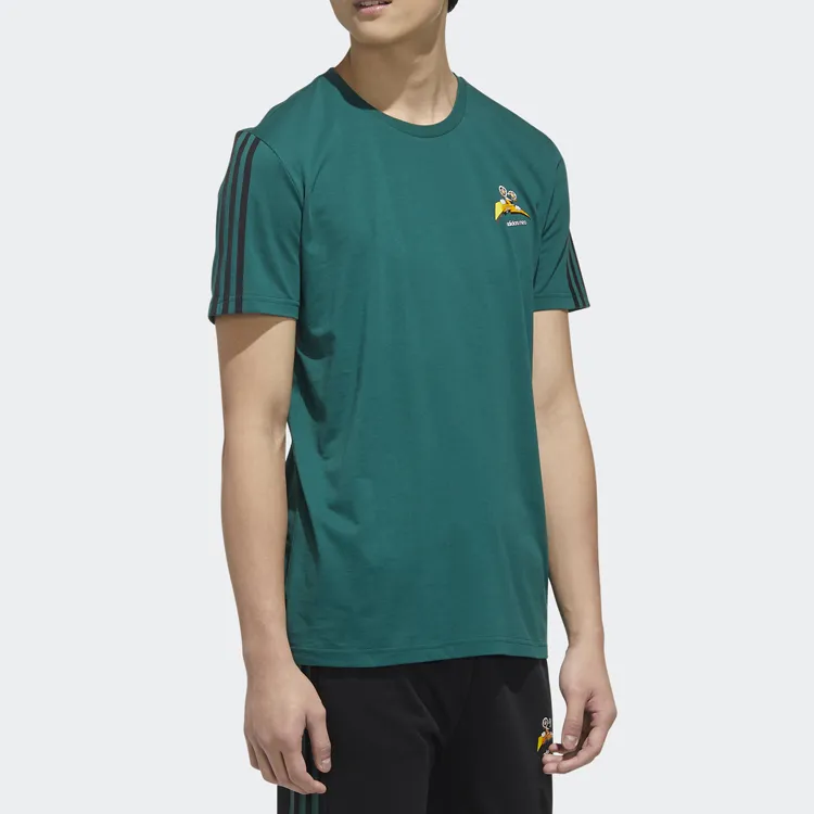 Adidas Neo Straight T Shirt Men's Forest Green-5