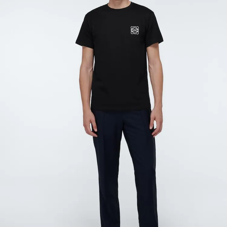 LOEWE Logo Embroidered Crewneck T Shirt-5