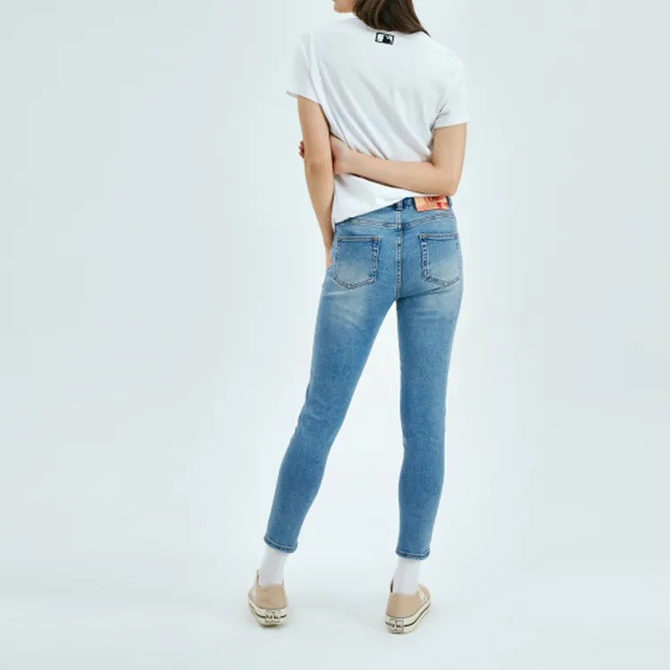 MLB Slim Fit Pants Jeans Women's Blue-5