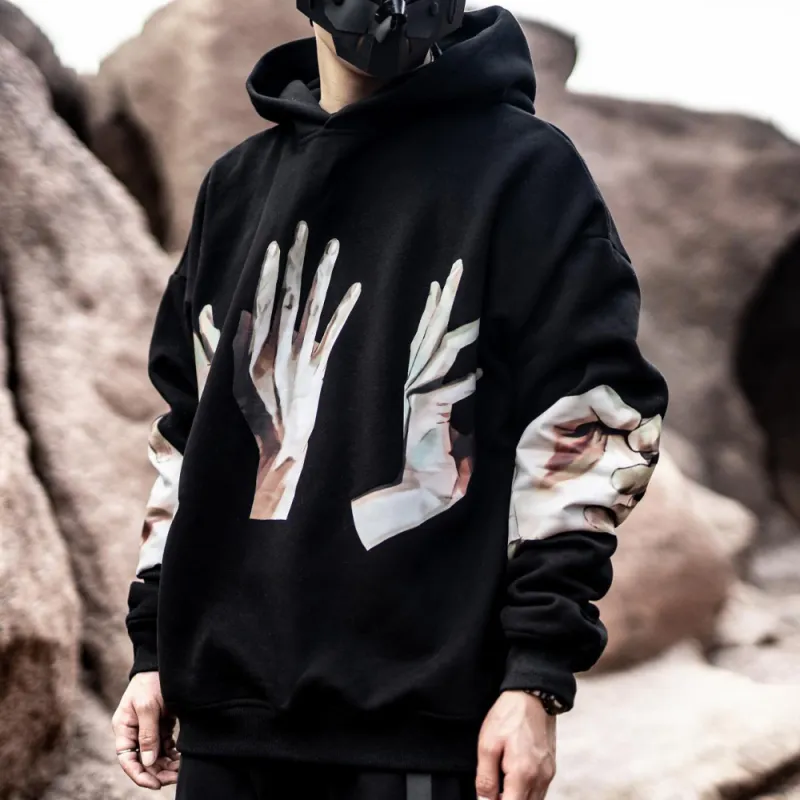 KILLWINNER Hooded Loose Fit Regular Sweatshirt Unisex Black-5