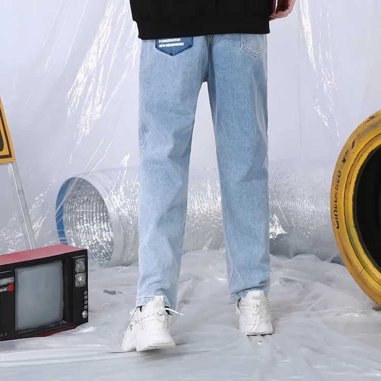 XXGOGO Straight Jeans Unisex Denim Blue-7