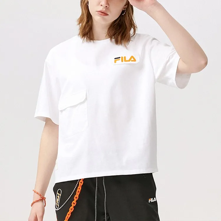 FILA FUSION Crop Tops Women's White-3