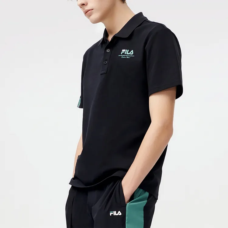 FILA FUSION Polo Shirt Men's Black-4