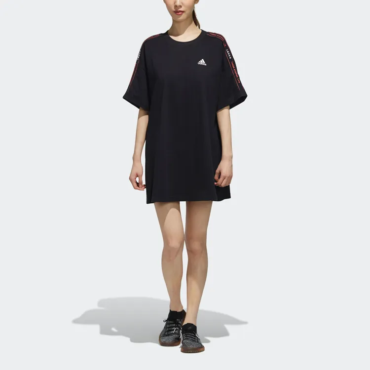 Adidas Short Sleeved Dresses Women's Black-2