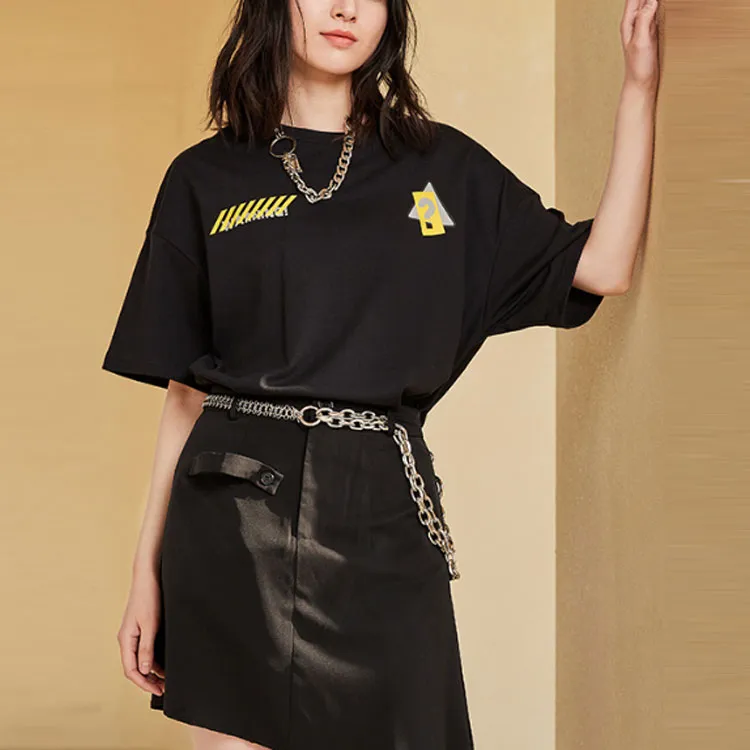 LiNing x Disney Collaboration Collection Sports Fashion Collection Drop Shoulder Sleeve T Shirt Women's Black-2