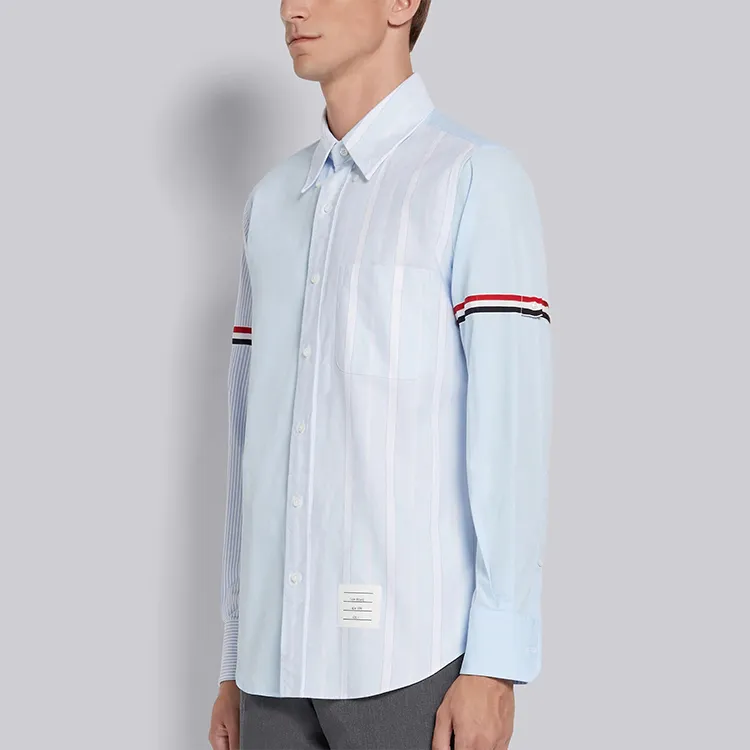THOM BROWNE Shirts Men Light Blue-5