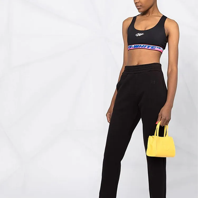 OFF WHITE Athleisure Logo Bra Top Black/Blue/Pink-5