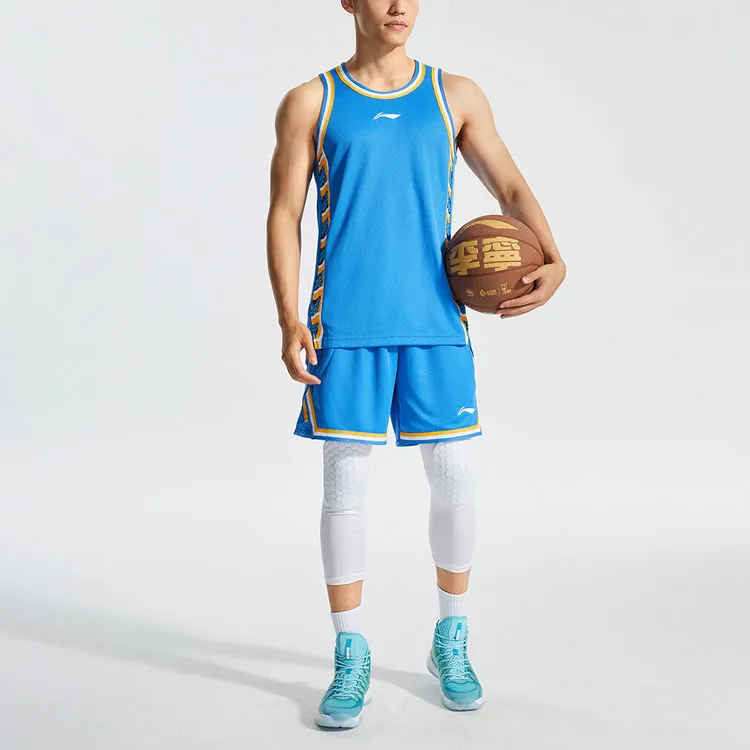 LiNing Sports Basketball Collection Basketball Suit Men's Beijing Blue-5