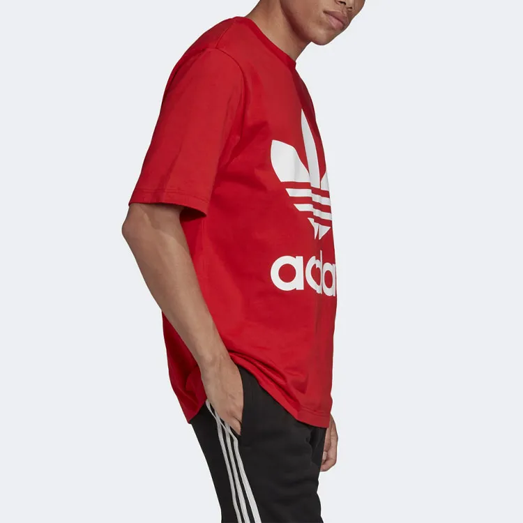 Adidas Originals Drop Shoulder Sleeve T Shirt Men's Red-5