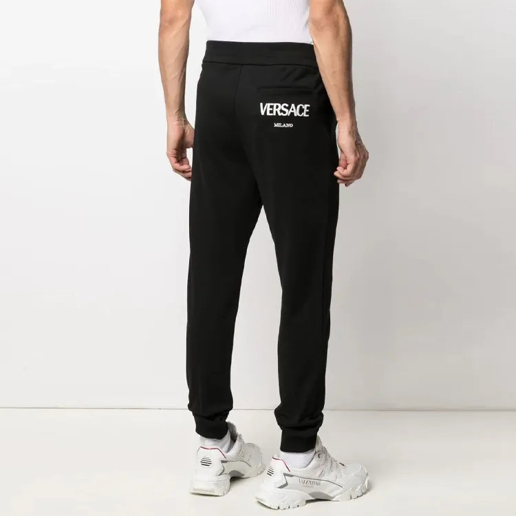 VERSACE Knitted Sweatpants Men Black-4