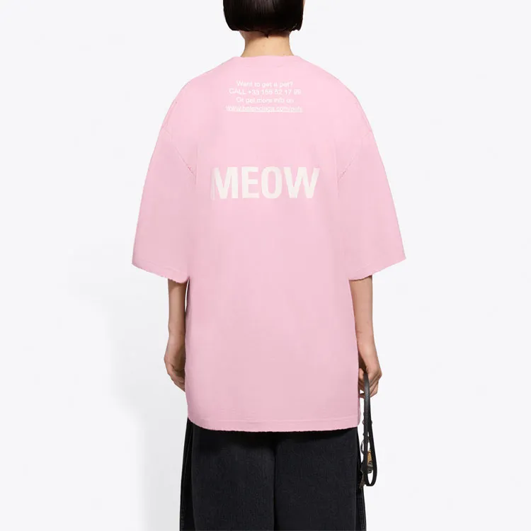 Balenciaga I Love Cats T Shirt 'Pink'-3