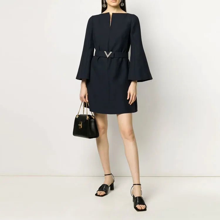 Valentino Long-Sleeved Dresses Women's Midnight Blue-2