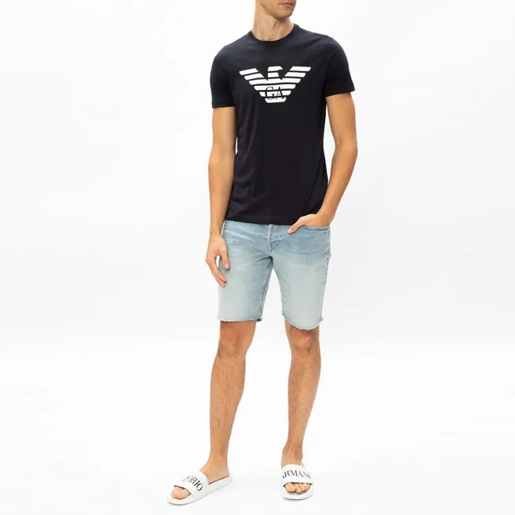EMPORIO ARMANI Asv Organic jersey T shirt With Logo Print-4