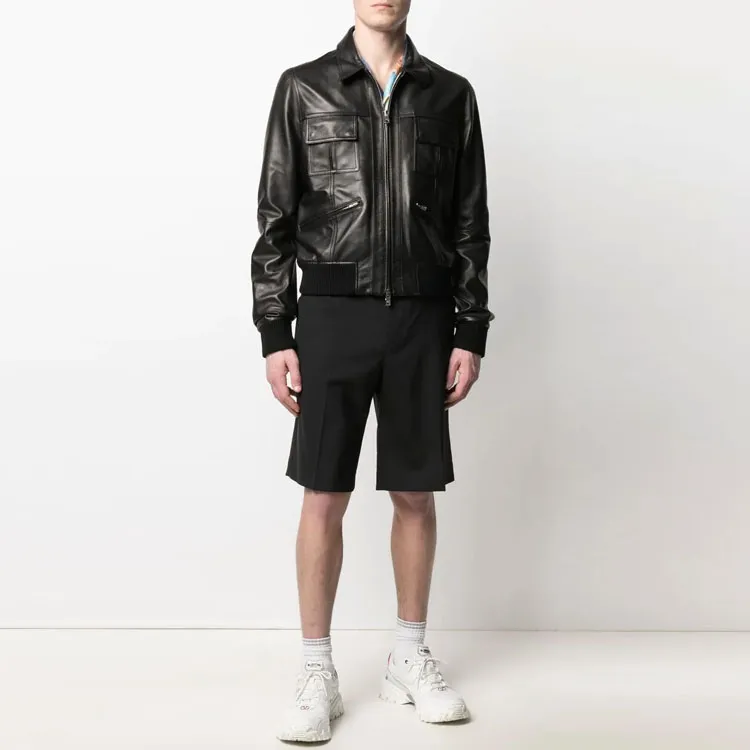 AMIRI Shearling Collar Aviator Leather Jacket-3