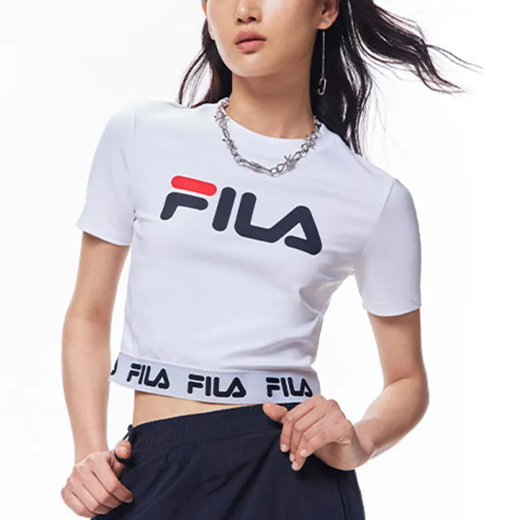 FILA Crop Tops Women's White-3