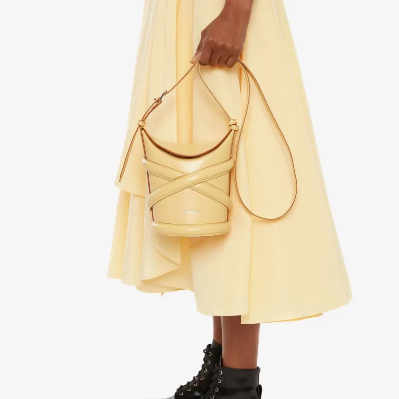 Alexander McQueen The Curve Bucket Bag Yellow-5