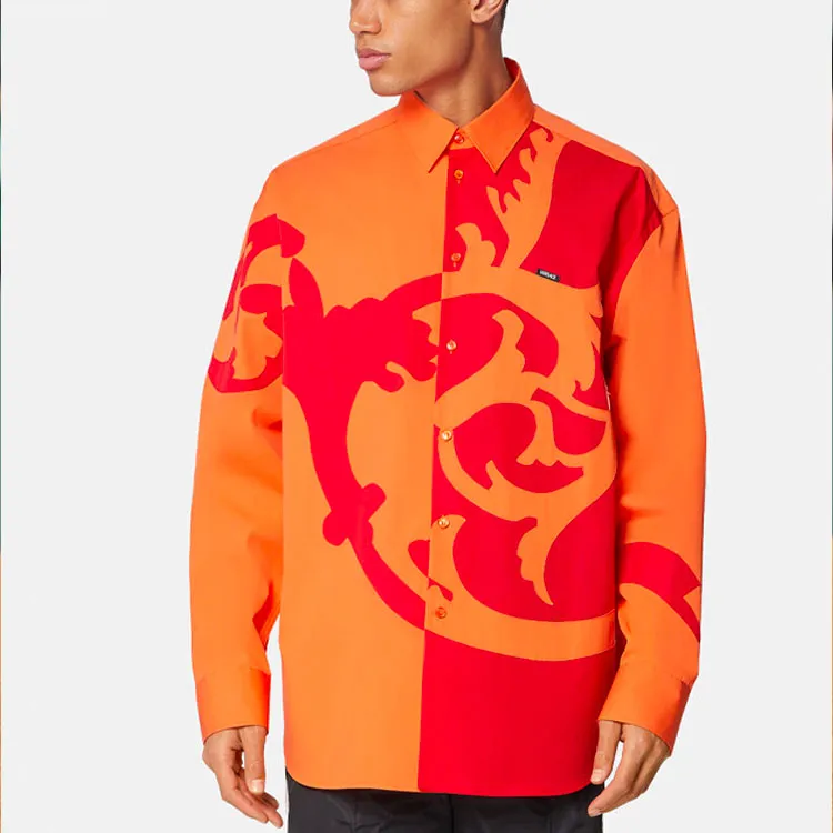 VERSACE Shirts Men Orange-2