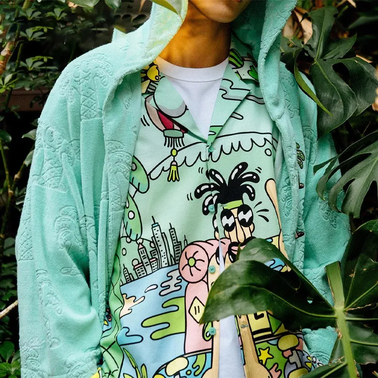 Steven Harrington X LINING Skateboard Shirts Unisex Green-4