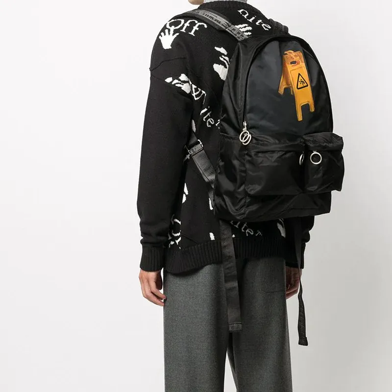 OFF WHITE Polyamide Backpack Unisex Black-2