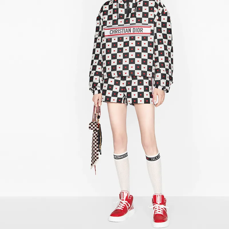 DIOR Silk Scarves Women's White/Black/Red-4