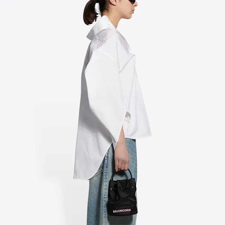 Balenciaga Twisted Swing Shirt 'White'-4