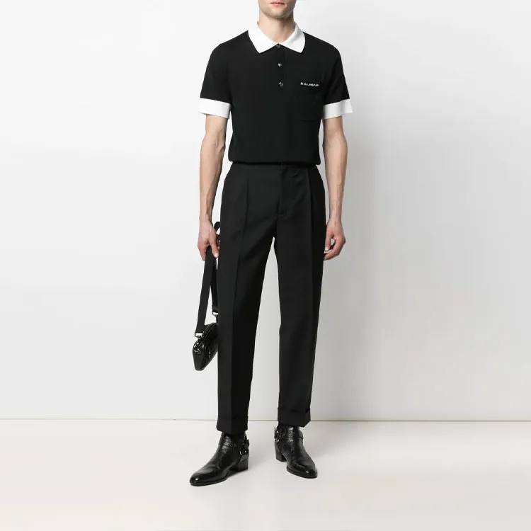 BALMAIN Polo Shirts Men Black-1