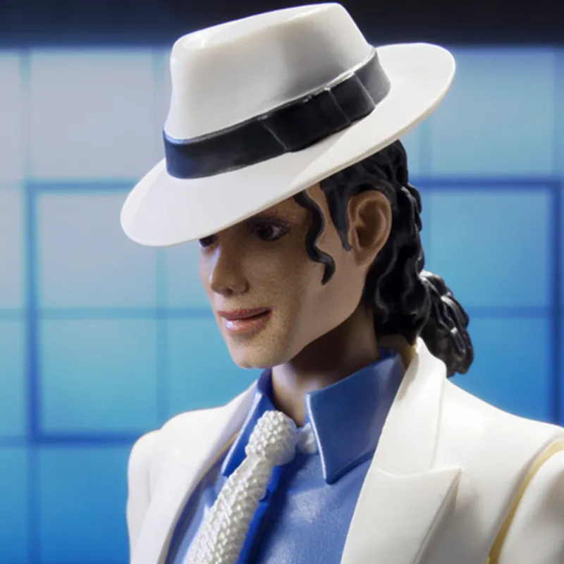 BANDAI SHF Michael Jackson 'Crime Master' 'Moonwalk' Action Figure 14cm With Base Scale Figures-9