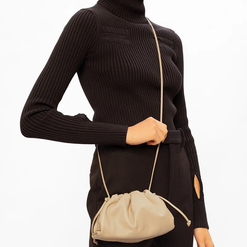 Bottega Veneta Cow Leather Cloud Bag Handheld Shoulder Bag Crossbody Bag Mini Women's Oat-4